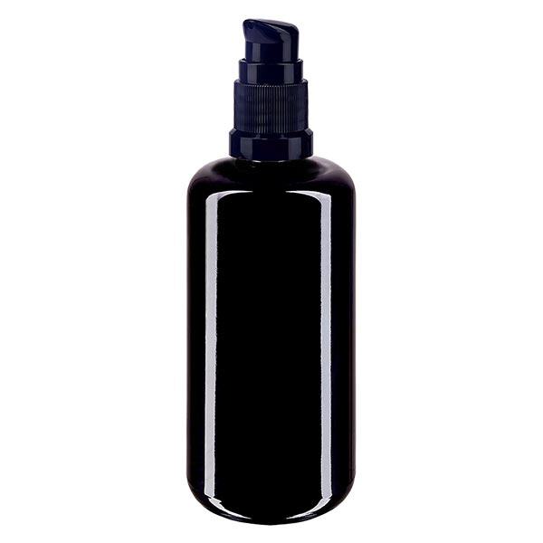 Apoteksflaske viol. 200ml pumpehætte sort St Apoteksflaske viol. 200ml pumpehætte sort St