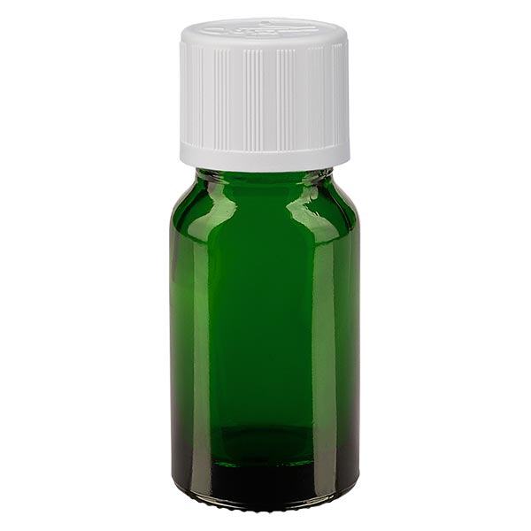 Apoteksflaske grøn 10ml skruelåg hvid KiSi St Apoteksflaske grøn 10ml skruelåg hvid KiSi St