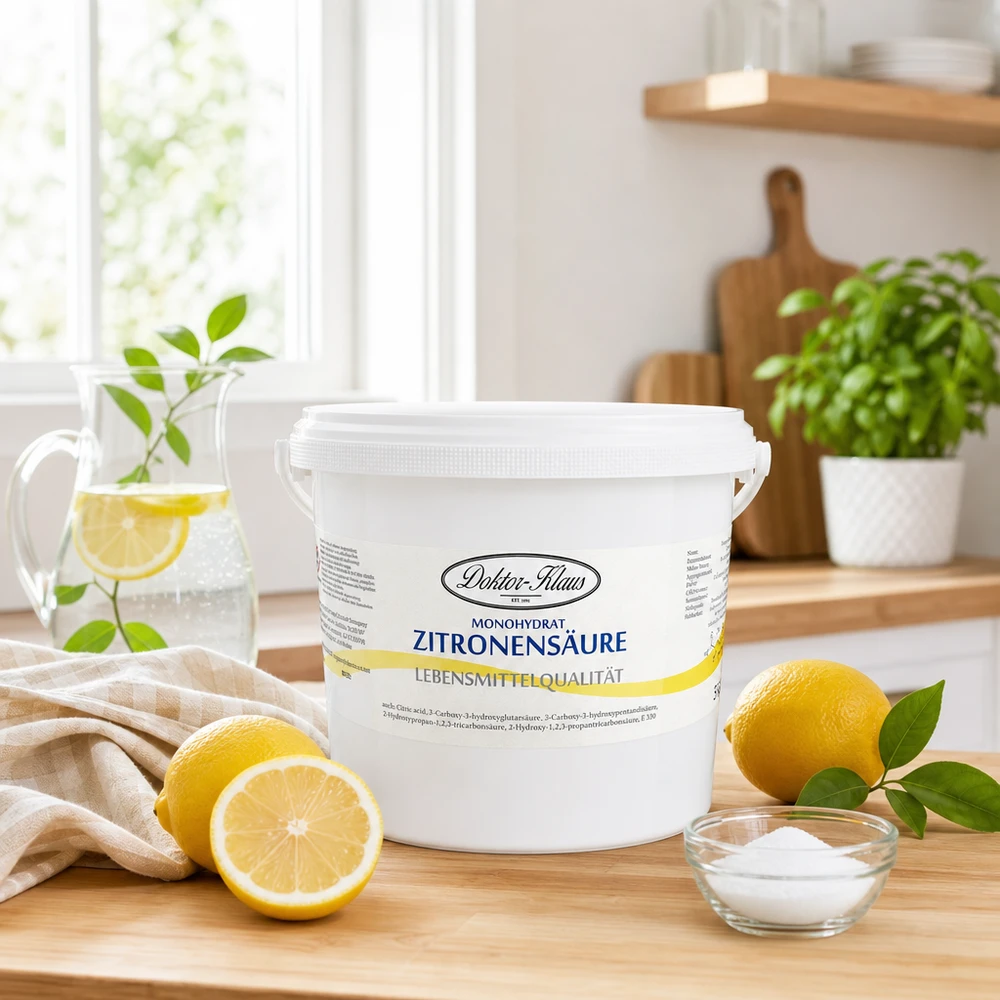5 kg citronsyre Doktor-Klaus Doktor-Klaus citronsyre 5 kg bulkpakke med låg, ideel til cateringvirksomheder og store husholdninger