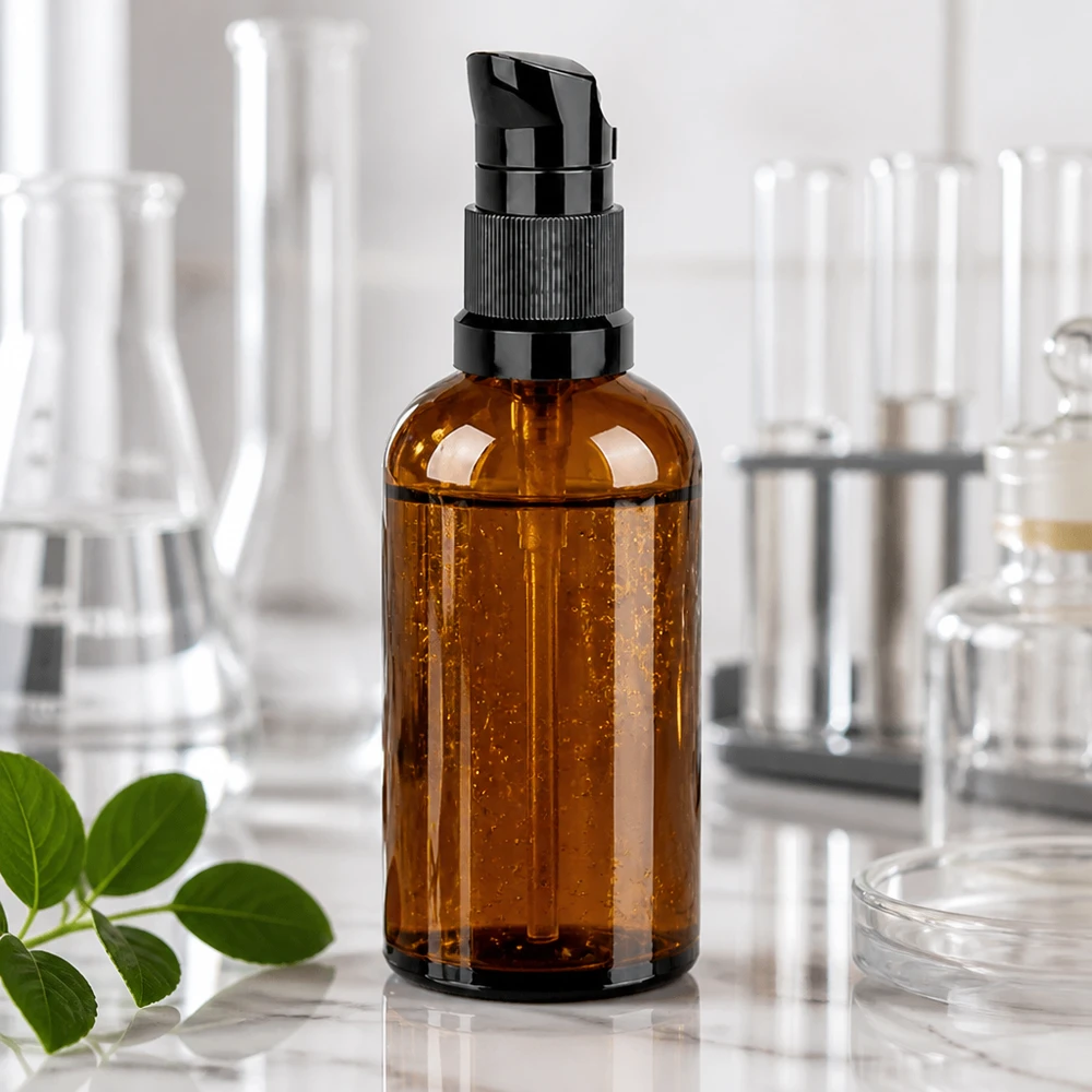 100 ml pumpeflaske sort STD BrownLine UT18/100 Højkvalitets 100 ml pumpeflaske BrownLine med præcis doseringsdispenser til professionel kosmetikanvendelse