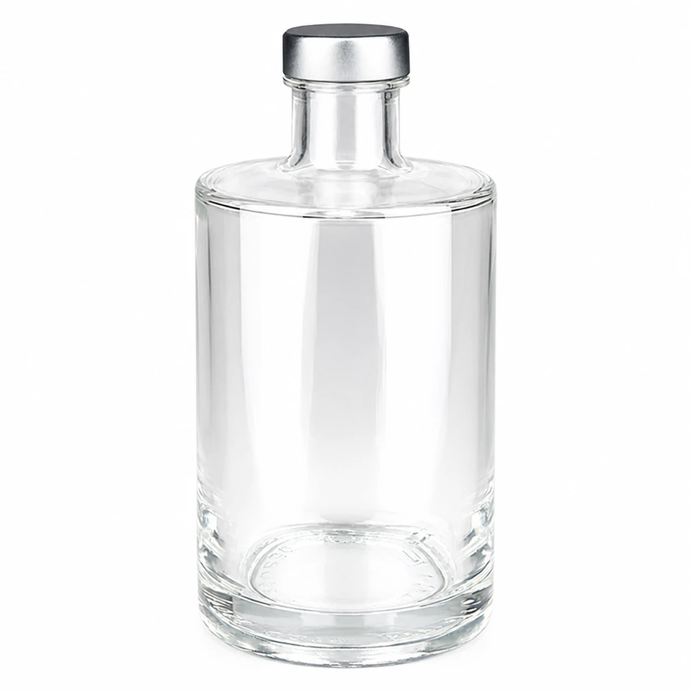 375 ml glasflaske »Sam« og skruelåg sølv UNiTWIST® 375 ml glasflaske Sam med sølvskruelåg UNiTWIST - tom gennemsigtig spiritusflaske