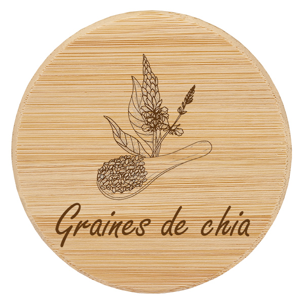 Kappe i træ "graines de chia" til WECK RR100 Kappe i træ "graines de chia" til WECK RR100