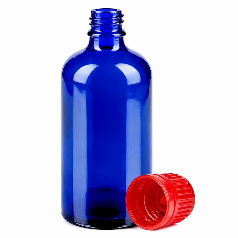 100 ml glasflaske BlueLine UT18 med 11 mm hætte til farmaceutiske anvendelser