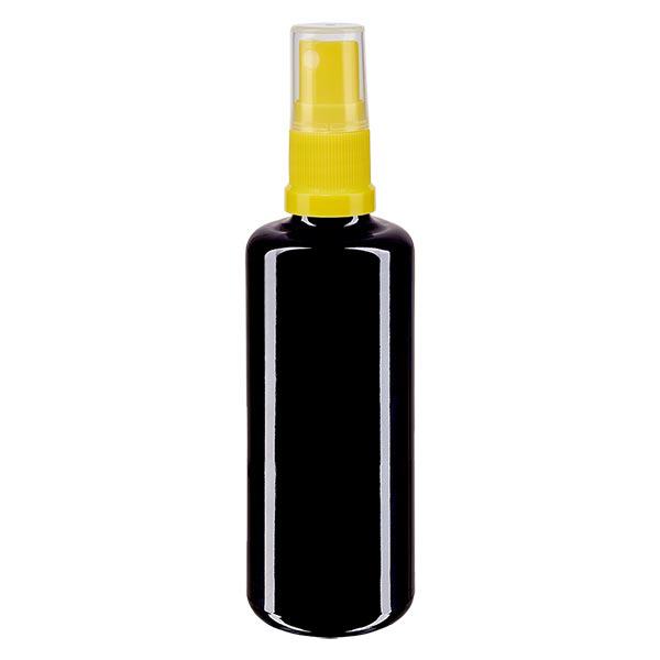 Apotekerflaske viol. 50ml spraytilbehør gul Apotekerflaske viol. 50ml spraytilbehør gul