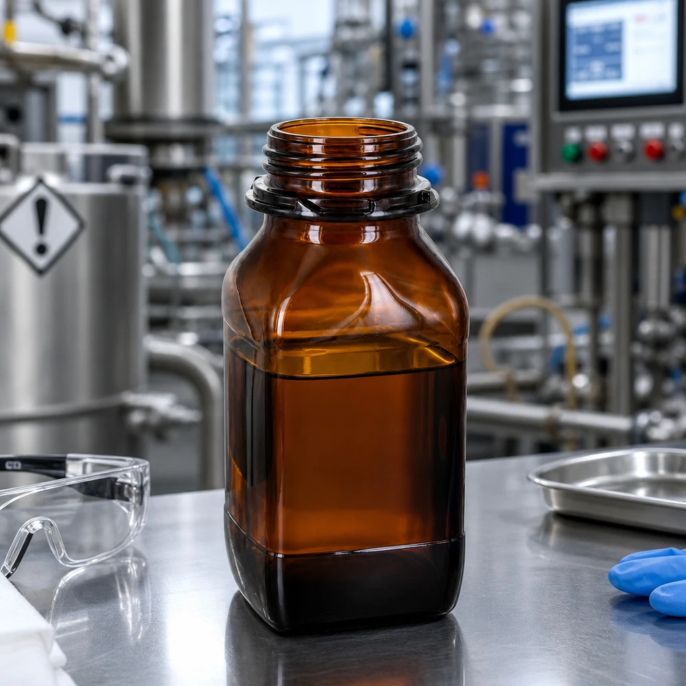 500 ml opbevaringsflaske af brunt glas – din pålidelige beskyttelse af værdifulde stoffer Firkantet 500 ml laboratorieflaske af ravfarvet glas med praktisk skruegevind til sikker lukning
