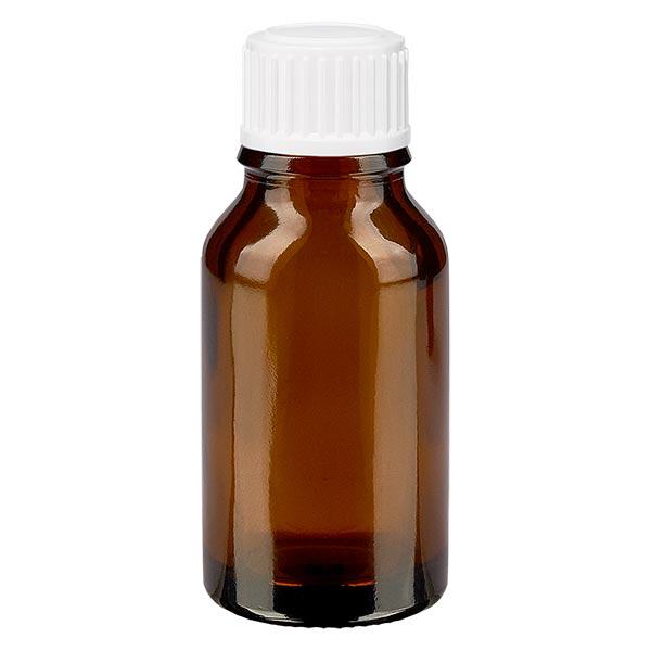 Apotekerflaske brun 30ml dråbetæller hvid 0,8mm stk. Apotekerflaske brun 30ml dråbetæller hvid 0,8mm stk.