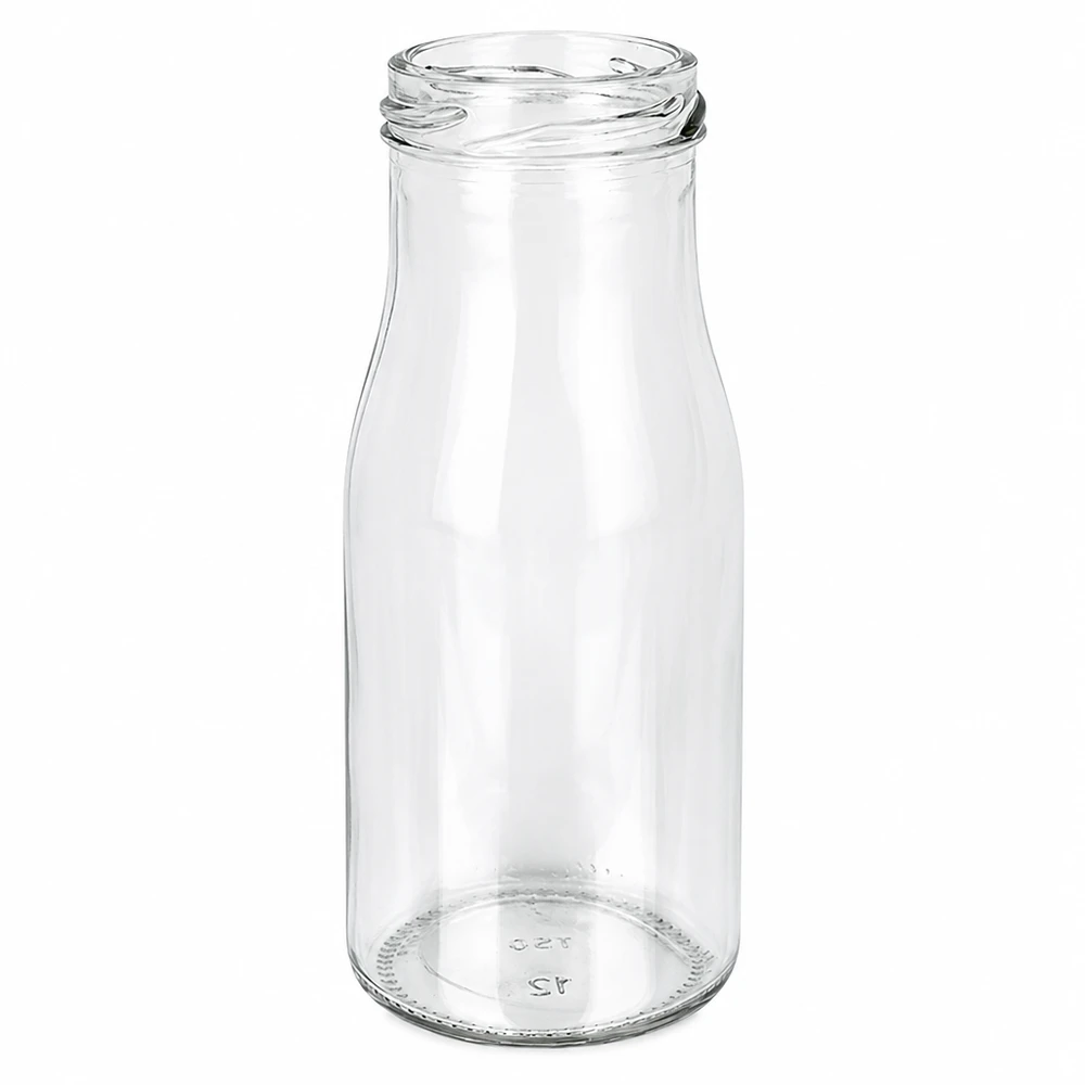 UNiTWIST Bottle150 - Flaske med indhold 150 ml TO43 UNiTWIST Bottle150 Glasflaske 150 ml TO43 gevind gennemsigtig tom til maddrikke, juice og smoothie