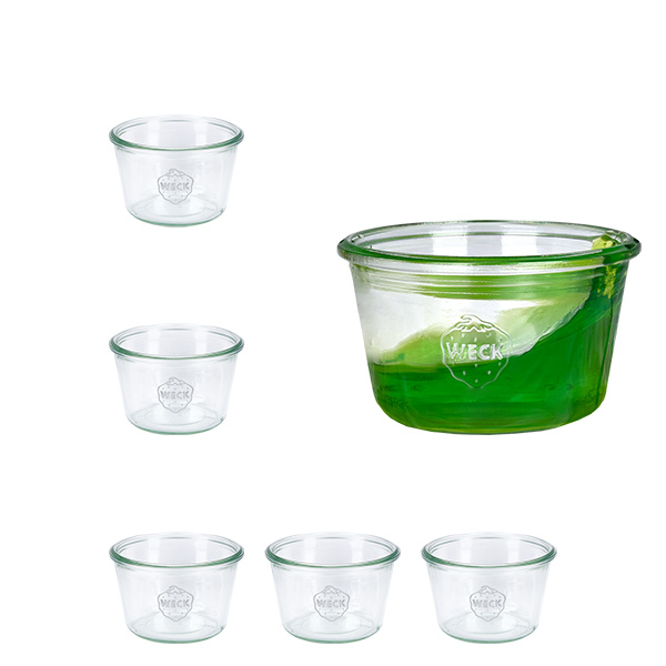 Sæt med 6 Weck-krukker 370 ml Briller Sæt med 6 Weck-krukker 370 ml Briller