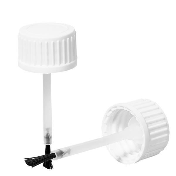 Børstehætte hvid (DIN18, UT18) 54 mm børstelængde som standard. Til ApoGlas®, UNiTWIST® & Miron® Apoteksflasker 10ml med 18mm gevind.