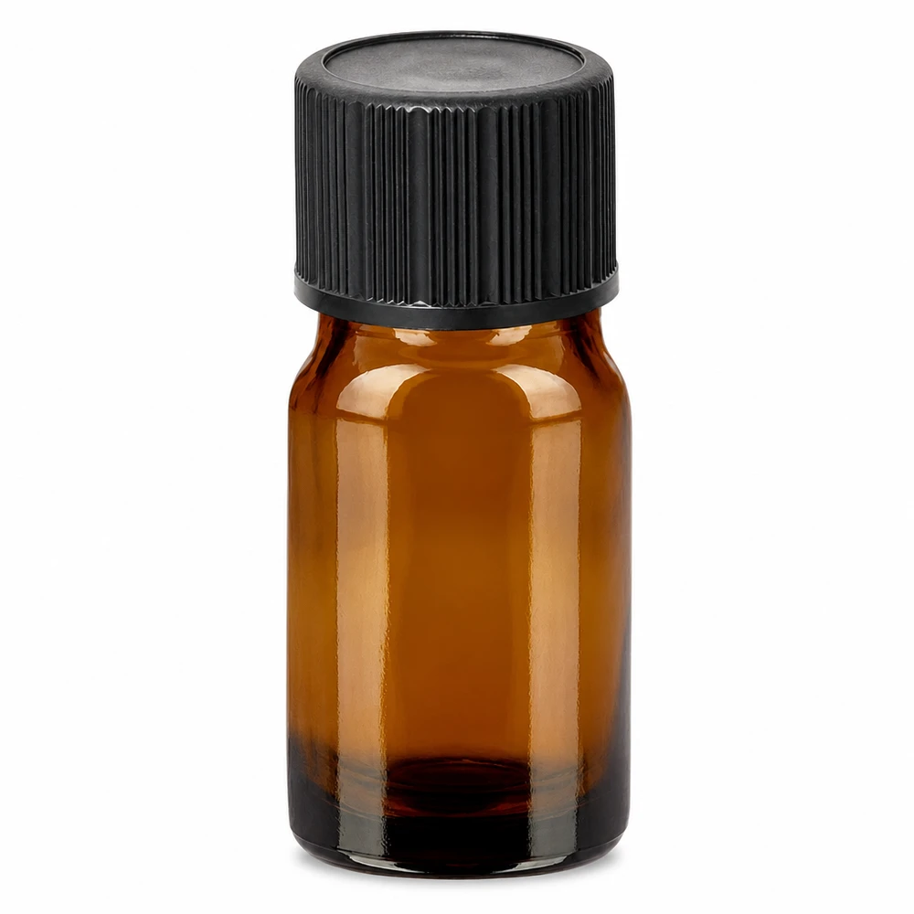 5ml Dropperflaske 1mm sort STD BrownLine UT18/5 5 ml dråbeflaske brun med sort skruelåg til præcis dosering