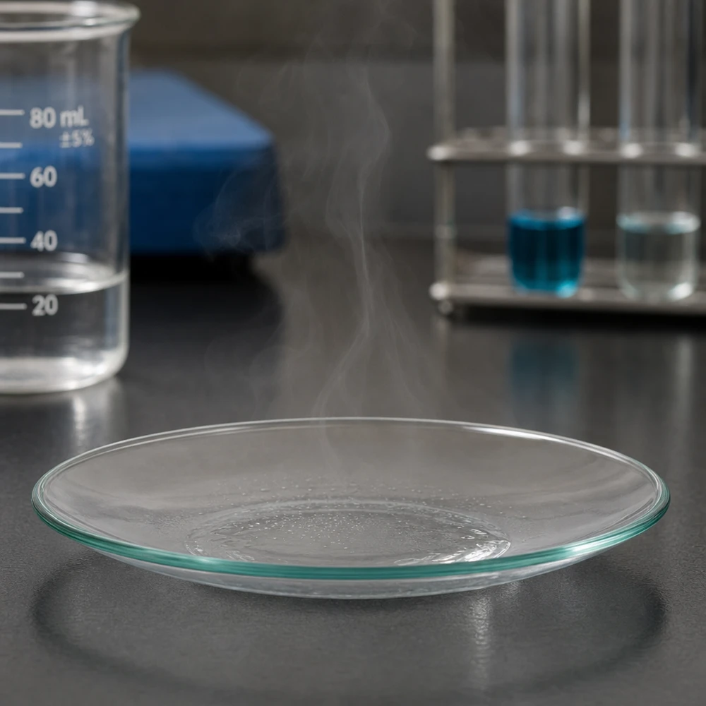 Urglasskål Ø 120 mm Flad urglasskål 120 mm gennemsigtig, ideel til fordampningseksperimenter i laboratoriet