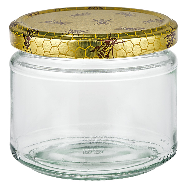 330 ml rund krukke + BasicSeal-låg honeycomb UNiTWIST