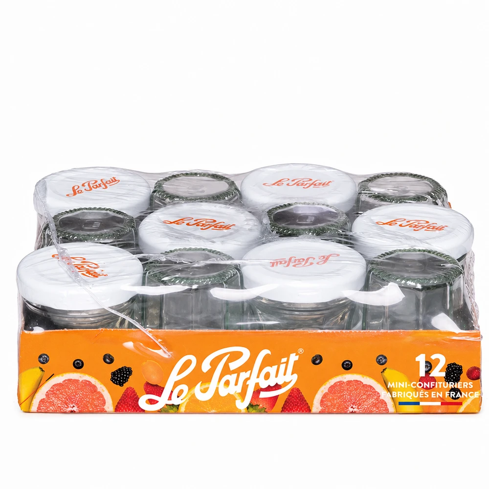 Le Parfait® Mini‑Jam 44 ml Ø48 mm glas Le Parfait mini syltetøjsglas 44 ml i et sæt på 12 med skruelåg i salgsemballage