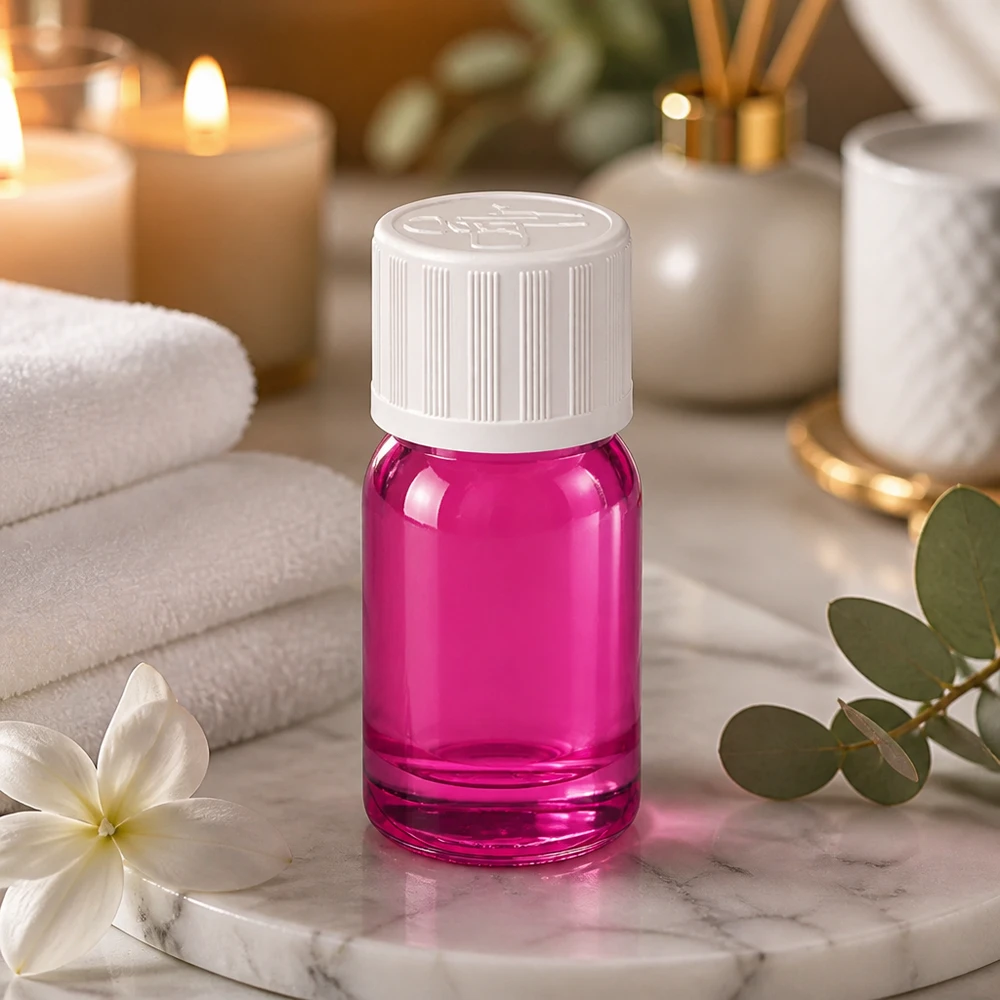 5ml flaske 11mm skruelåg hvid standard børnesikret PurpleLine UT18/5 Praktisk 5 ml violet glasflaske med sikkert skruelåg til præcis dosering af aktive ingredienser