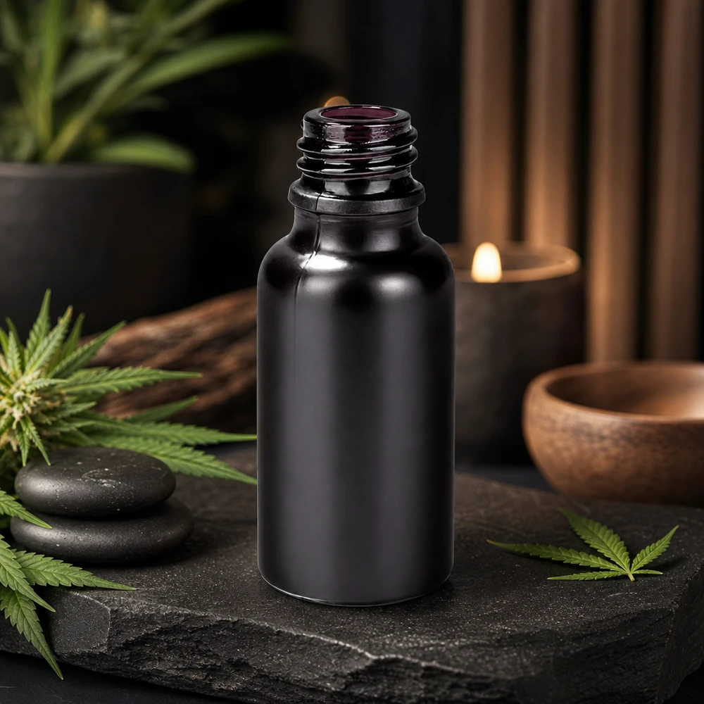 20 ml apoteksflaske BlackLine UT18/20 UNiTWIST Premium apotekerflaske BlackLine 20 ml lavet af sort glas i høj kvalitet til professionel brug