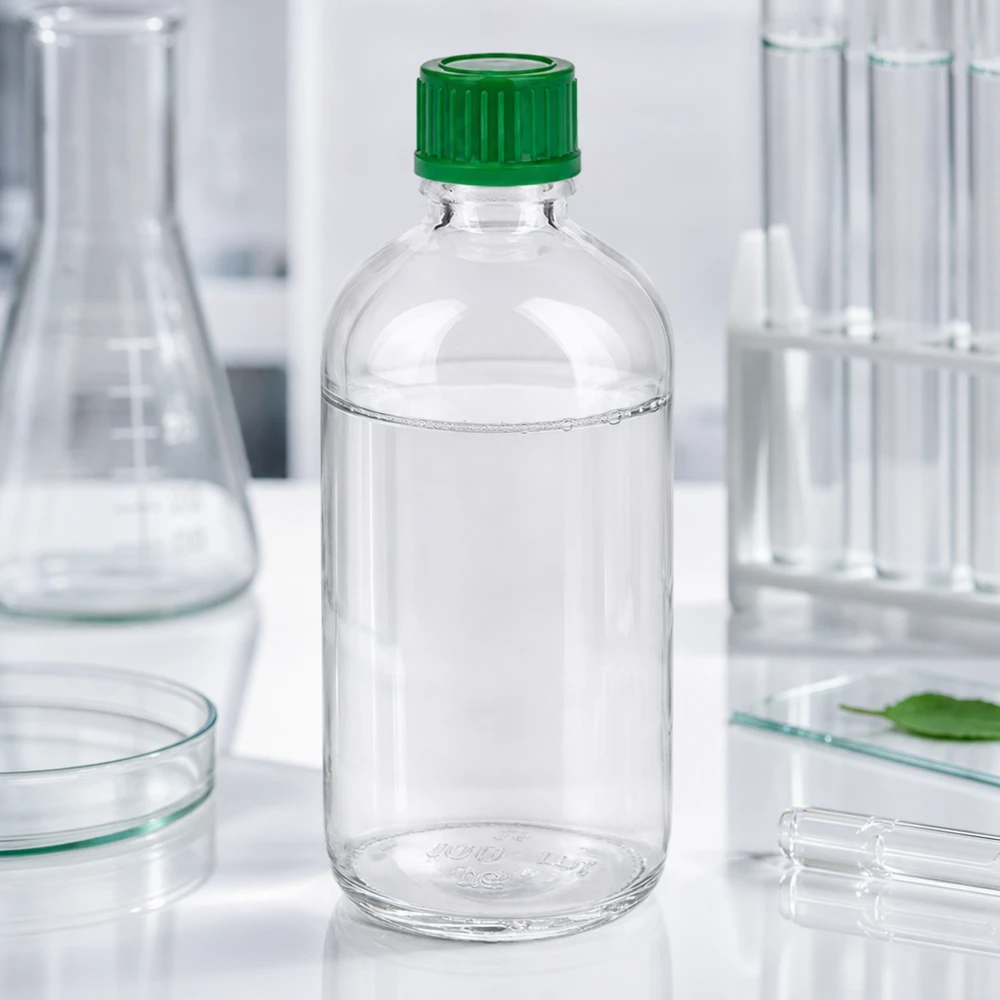 100 ml flaske 11 mm SV grøn STD ClearLine UT18/100 Borosilikat-laboratorieflaske, 100 ml, med grøn prop, 11 mm SV ClearLine UT18/100, til laboratorieformål