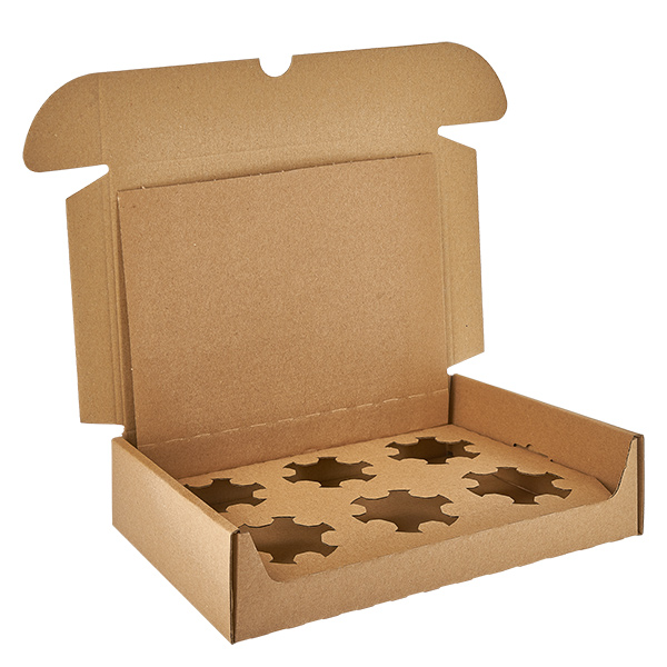 Glaskasser (25 stk.) med 6 rum 240x155x53mm