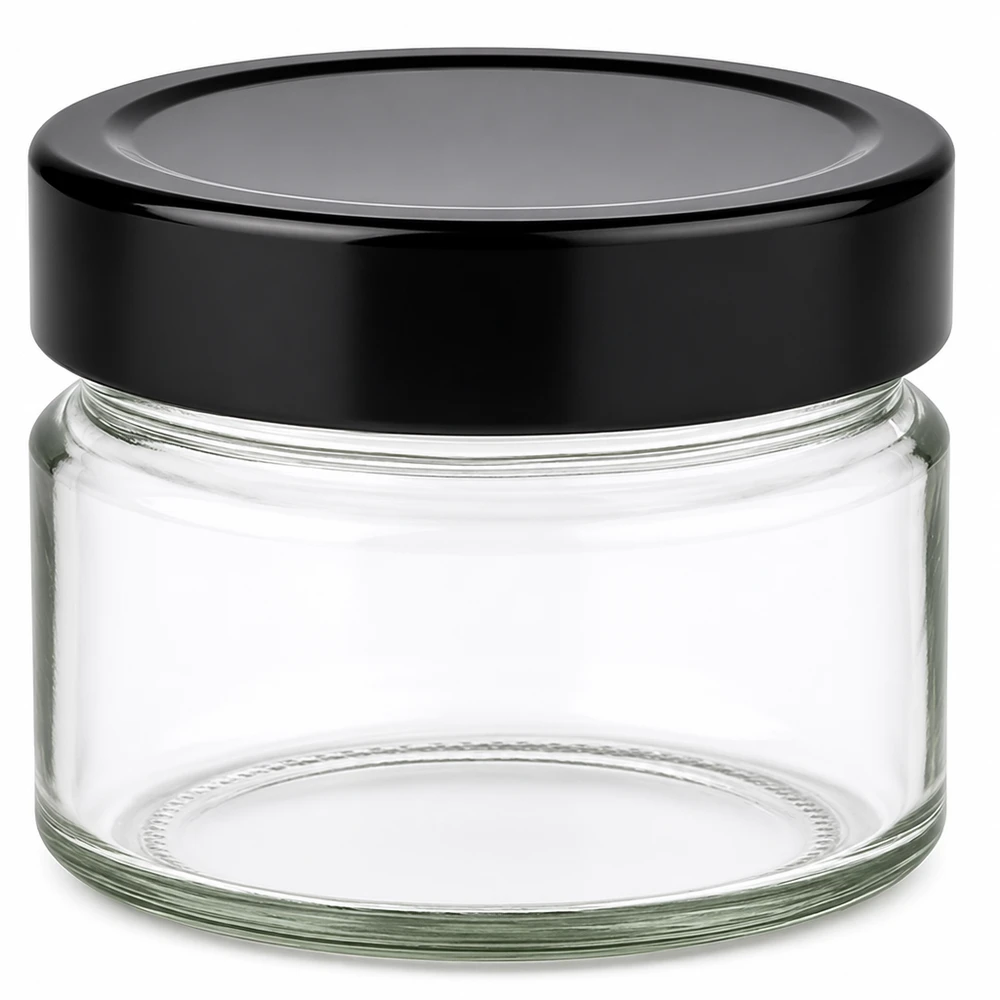 130 ml rund krukke med BasicSeal-låg sort UNiTWIST 130 ml rund krukke med BasicSeal-låg sort UNiTWIST