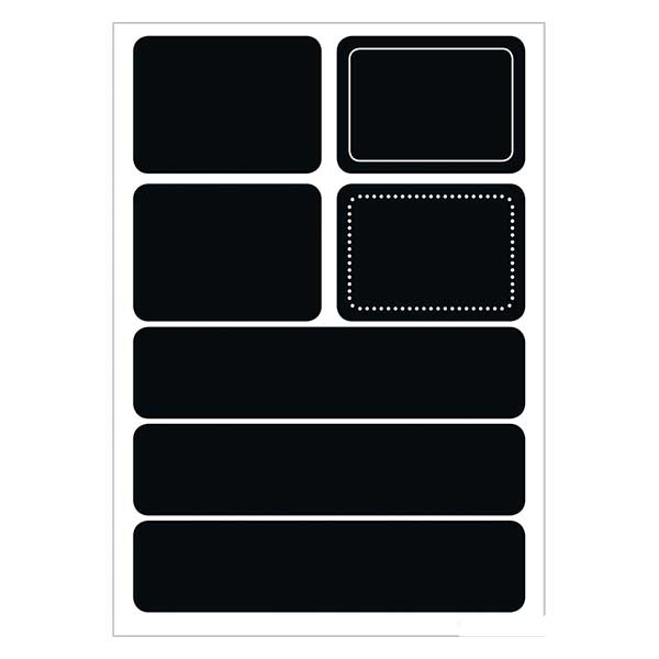 Bordetiketter "Rectangle" (14 klistermærker) | 2 ark = 14 klistermærker. Bordetiketter "Rectangle" (14 klistermærker) | 2 ark = 14 klistermærker.
