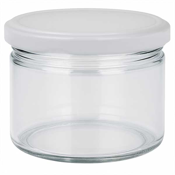 540 ml rund krukke med BasicSeal-låg hvid UNiTWIST