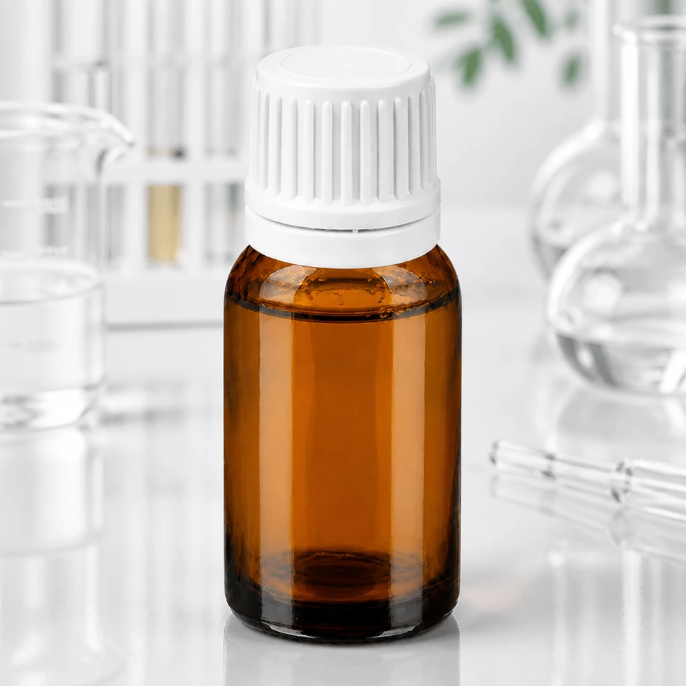 10 ml Dropperflaske 0,7 mm hvid OV BrownLine UT18/10 10 ml brun dråbeflaske med børnesikret UT18/10-hætte til laboratoriebrug