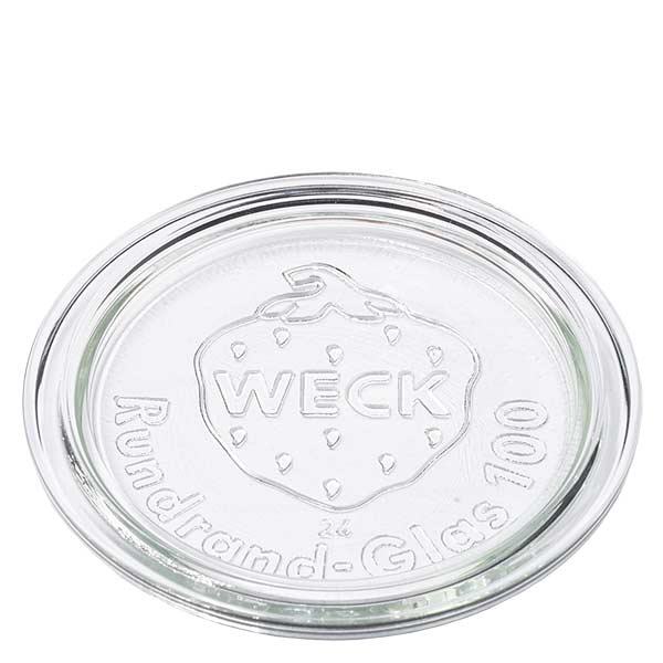 WECK glaslåg RR100 WECK glaslåg RR100 rund transparent med præget logo til syltetøjsglas og murerbaljer