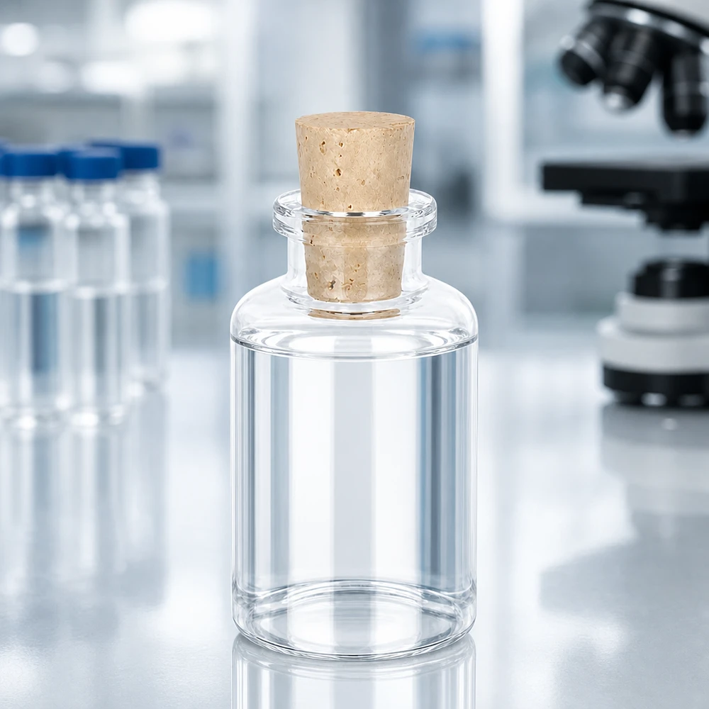 Flaske klart glas 30ml med kork 11/14mm Wiederverschließbare Klarglasflasche 30ml mit Naturkorken für Probenaufbewahrung und Laborgebrauch