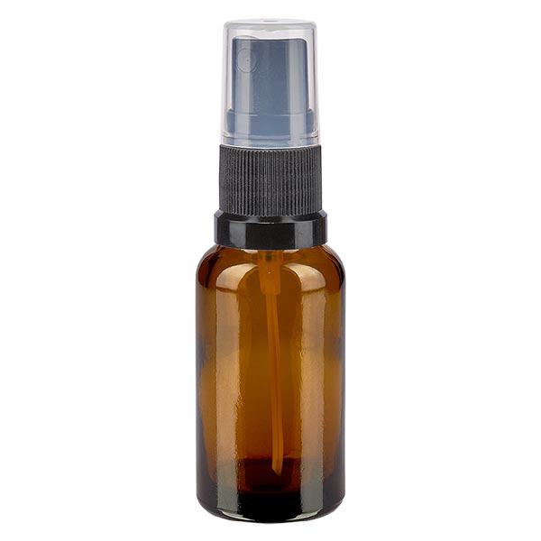 Apotekerflaske brun 20 ml spraytilbehør sort Apotekerflaske brun 20 ml spraytilbehør sort