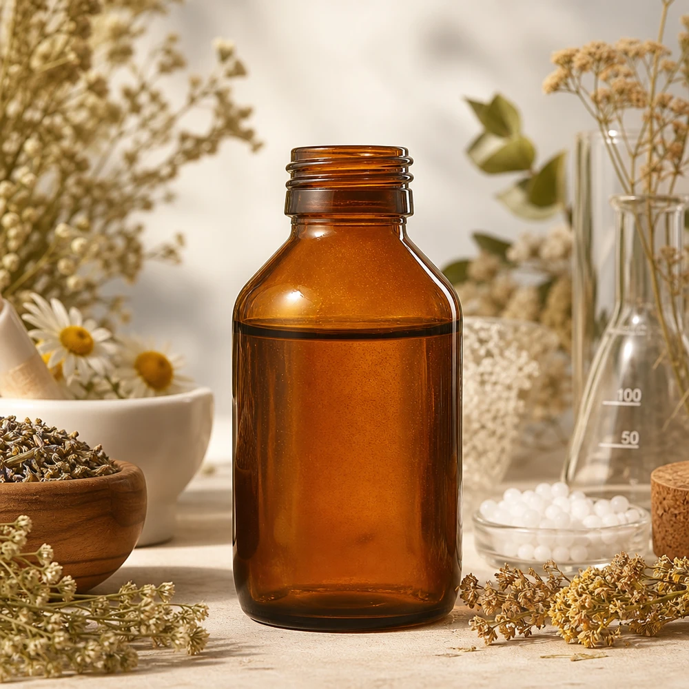 100 ml medicinflaske brun, uden hætte PP28 ApoGlas. Farmaceutisk kvalitet fra EU-produktion. 28 mm gevind. (sirup, let glasflaske) 100 ml apoteksflaske af ravfarvet glas med PP28-gevind til lysfølsomme stoffer
