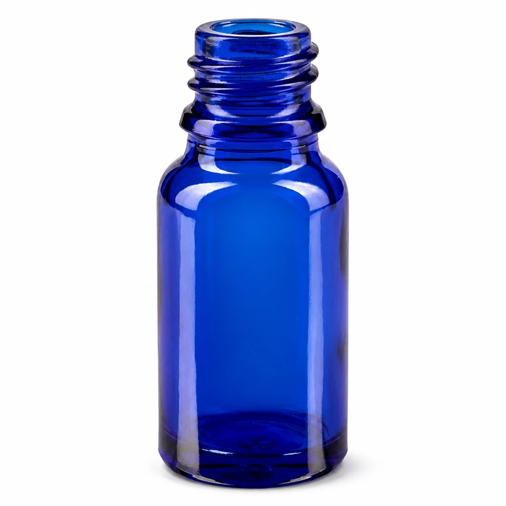 Dropperflaske 10ml DIN 18 BLÅT GLAS 10 ml blå apoteksflaske ApoGlas lavet af glas i høj kvalitet til medicin og dråber