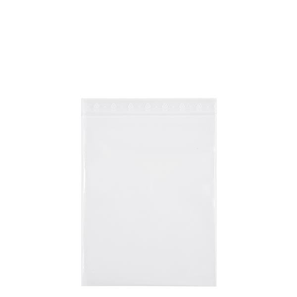 PolyZip-pose (pakke med 100) 180x250mm. Fremstillet af klar PE 50 µm. Også til fødevarer. Med trykforseglingsstrimmel med lynlås.