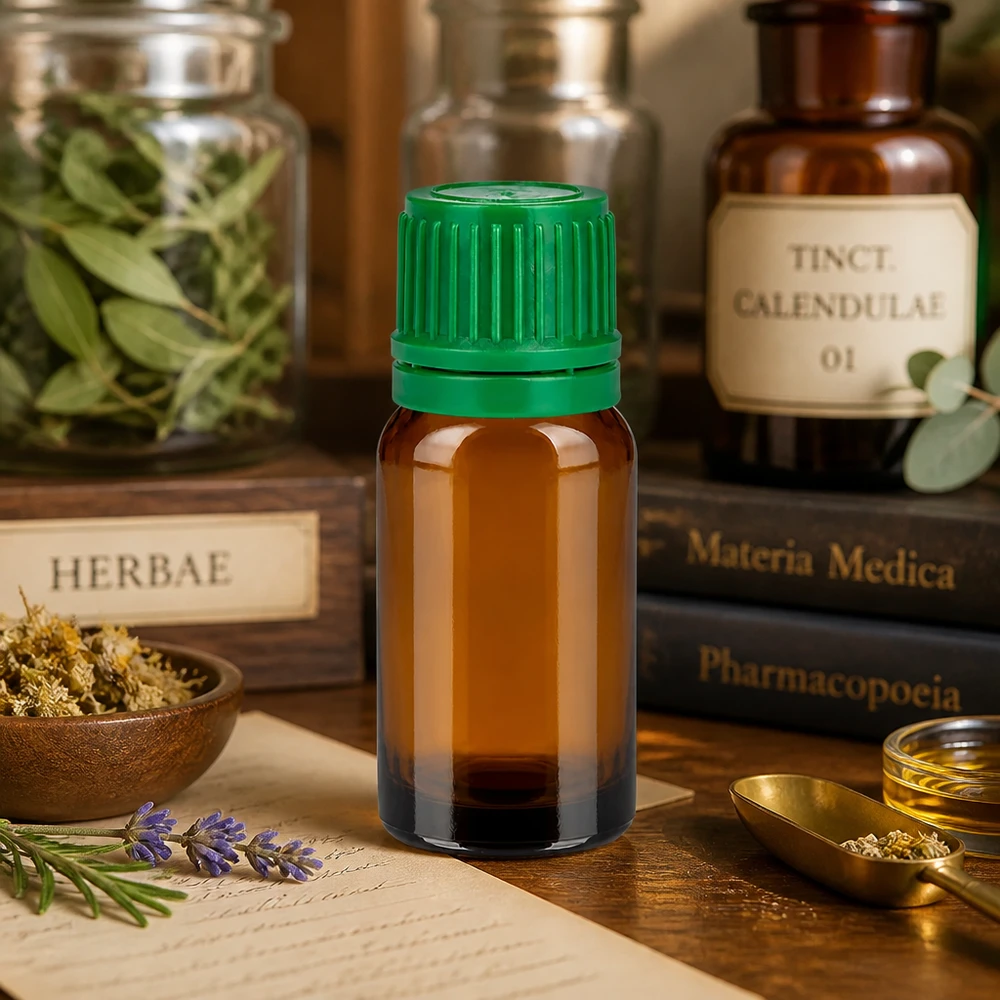 10 ml flaske 11 mm SV grøn OV BrownLine UT18/10 BrownLine UT18 glasflaske 10 ml med grøn manipulationssikret hætte til farmaceutiske produkter