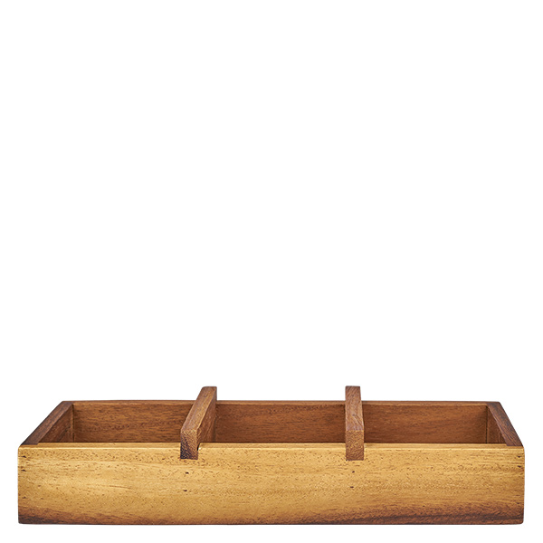Serveringsbakke Box3 i akacietræ til 3 WECK-tumblere