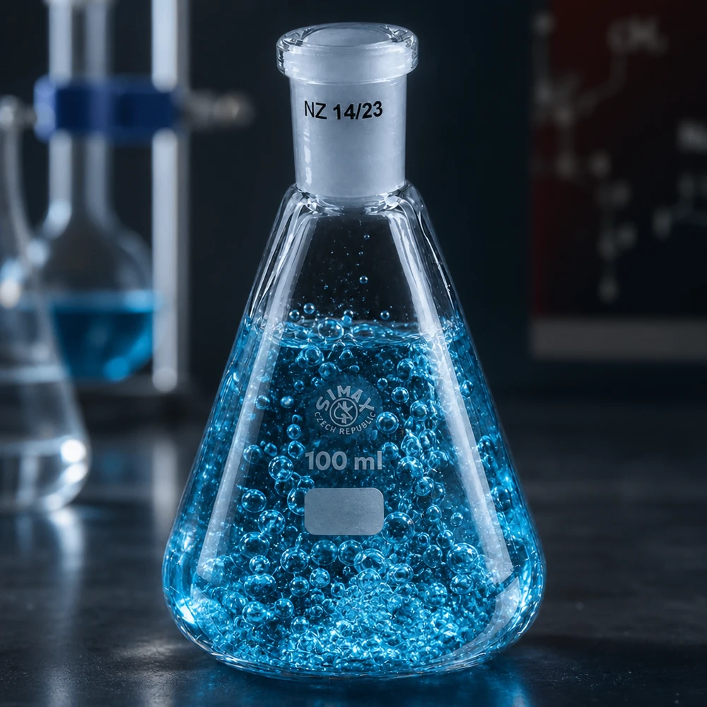 Erlenmeyer-kolbe 100 ml med standard slebet led (14/23) Erlenmeyer-kolbe 100 ml med standard slebet led (14/23)