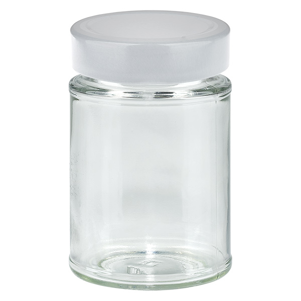 202 ml rund krukke + BasicSeal-låg hvid dyb UNiTWIST