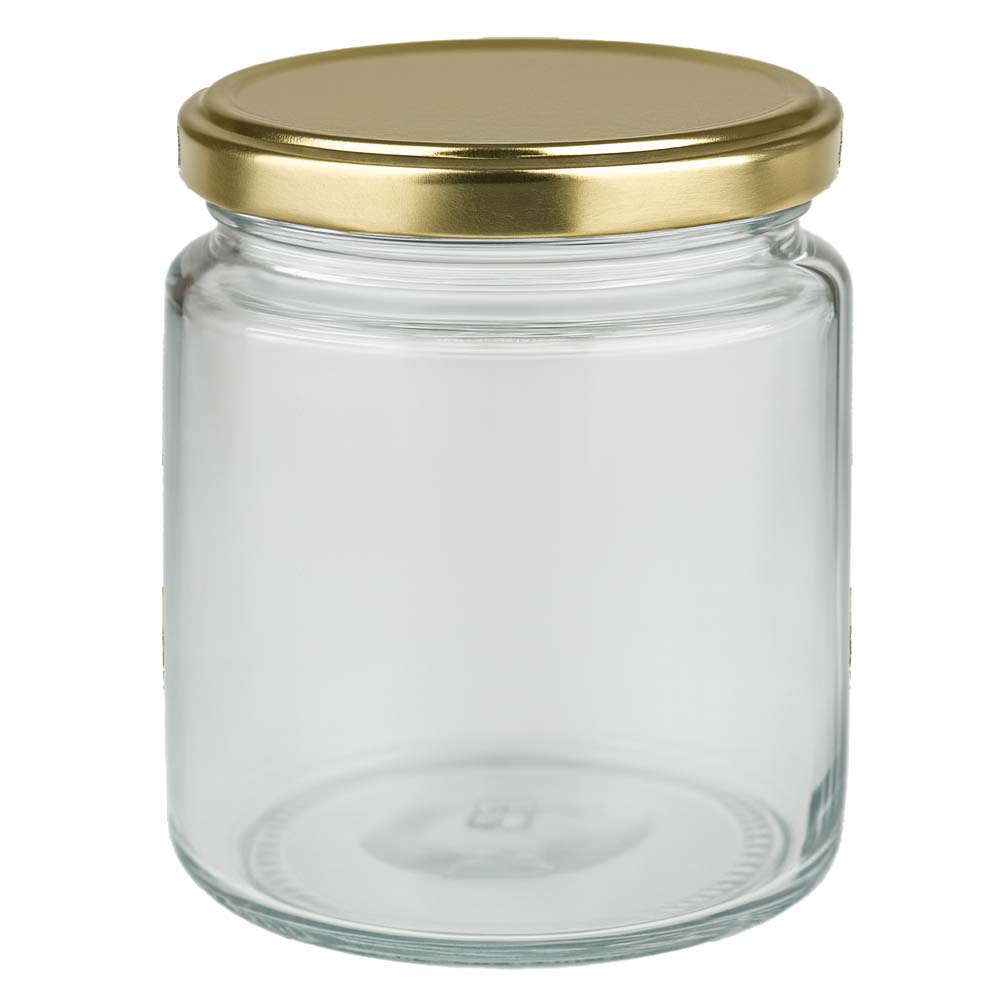 350 g honningglas med gyldent BasicSeal UNiTWIST-låg