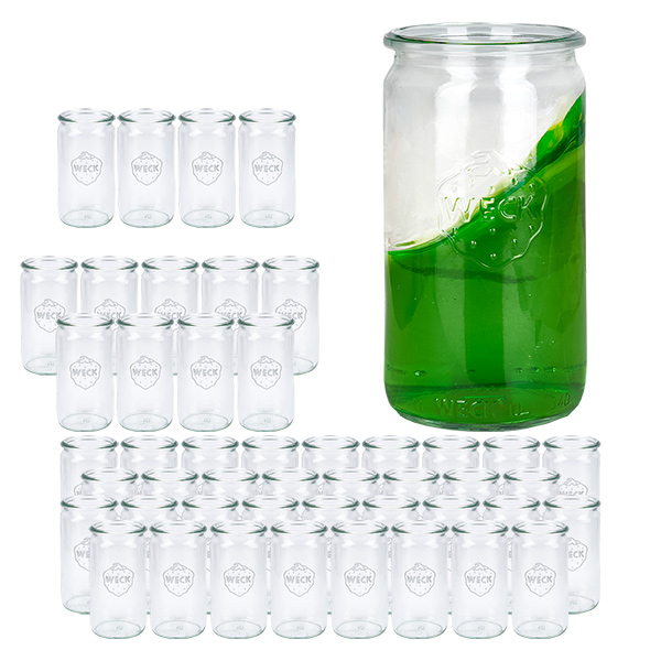 Sæt med 48 Weck-krukker 340 ml cylindriske krukker Sæt med 48 Weck-krukker 340 ml cylindriske krukker