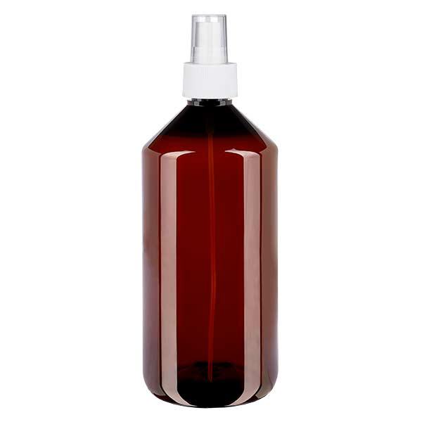 PET-flaske 1000 ml med forstøver hvid PET-flaske 1000 ml med forstøver hvid