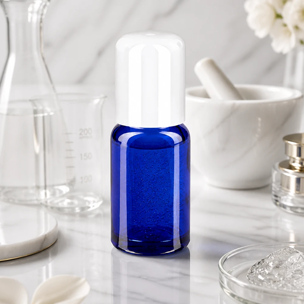 10 ml roll-on flaske hvid STD BlueLine UT18/10 10 ml roll-on-flaske STD BlueLine med hvid kugleapplikator til nem dosering