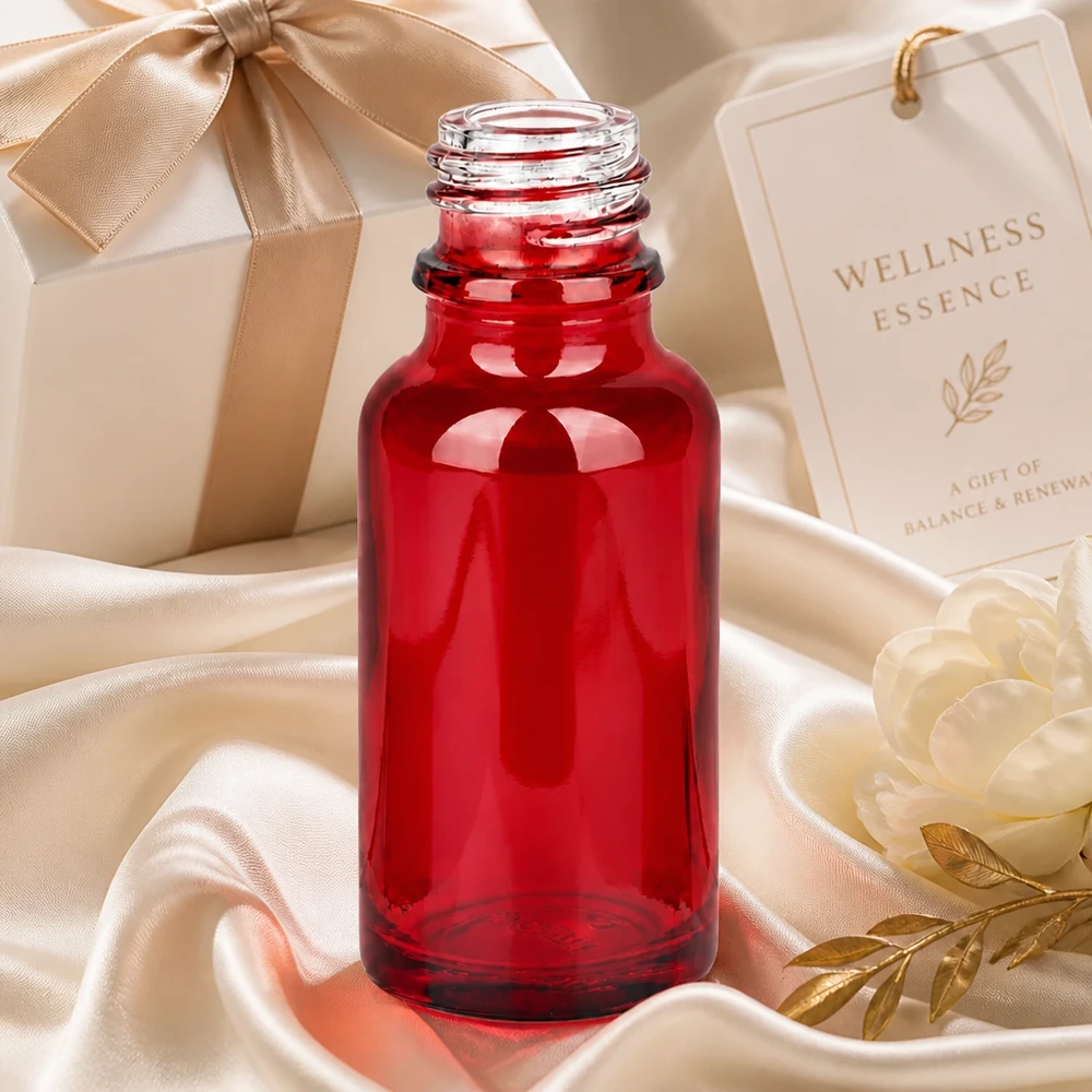 20 ml Apoteksflaske RedLine UT18/20 UNiTWIST Kompakt 20 ml RedLine-apoteksflaske UT18/20 UNiTWIST i elegant rød til professionelle wellness-produkter