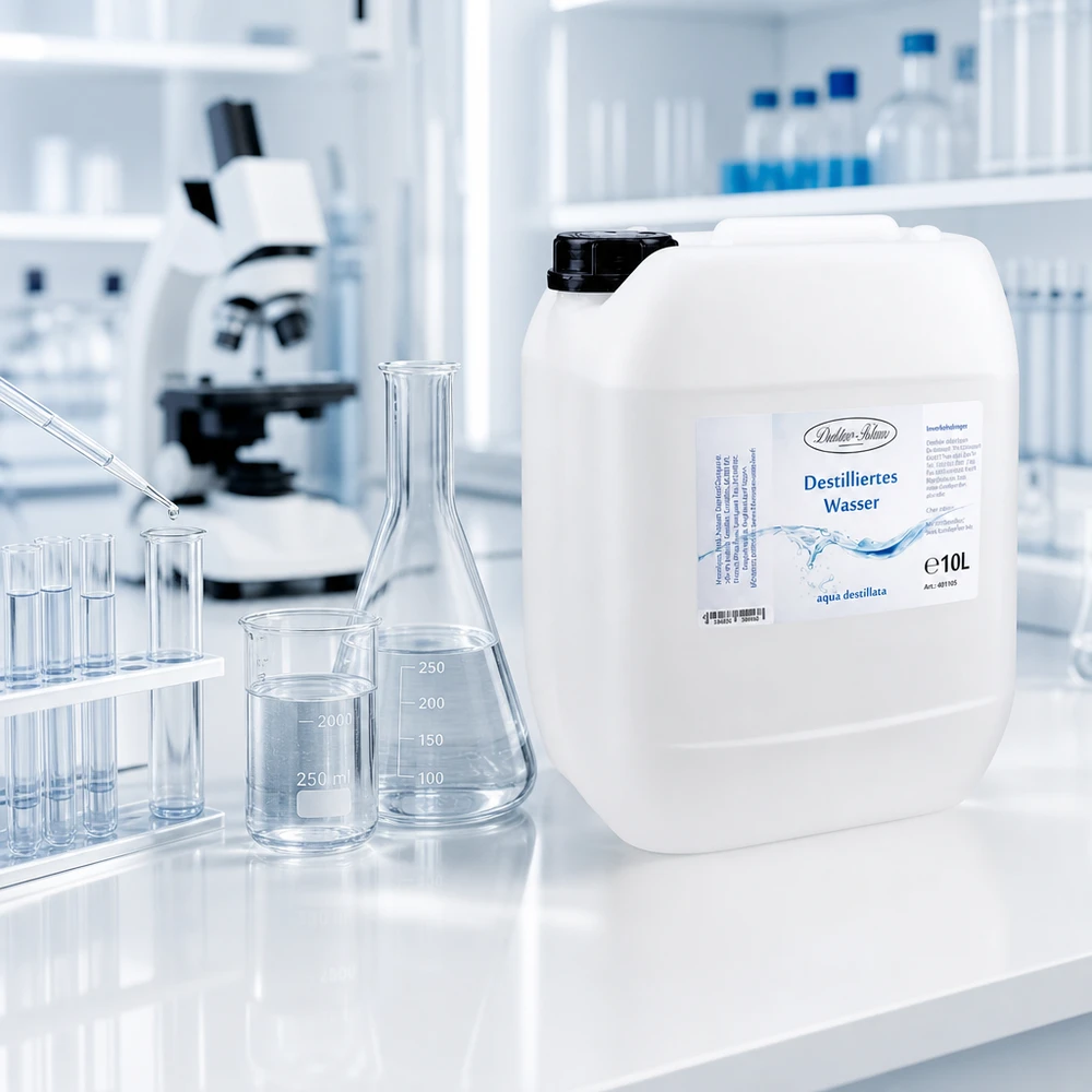 10 liter destilleret vand Doktor-Klaus 10 liter Doktor-Klaus destilleret vand i en stor opbevaringspakke til professionelt laboratorieudstyr