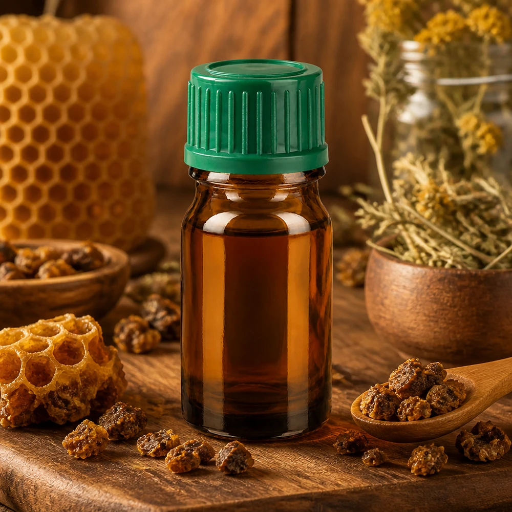 5ml flaske 11mm SV grøn STD BrownLine UT18/5 Lille 5 ml ravfarvet glasflaske med grøn hætte, ideel til propolis og naturmedicin