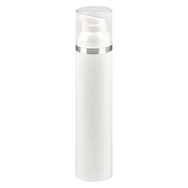 100 ml Airless Dispenser hvid med sølvprægning 100 ml Airless Dispenser hvid med sølvprægning