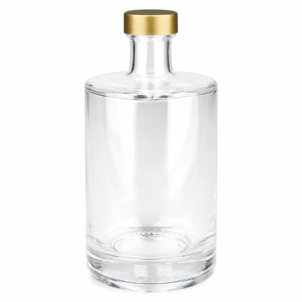 500 ml glasflaske »Sam« + skruelåg guld UNiTWIST® 500 ml glasflaske Sam med guldskruelåg UNiTWIST transparent tom Produktfoto