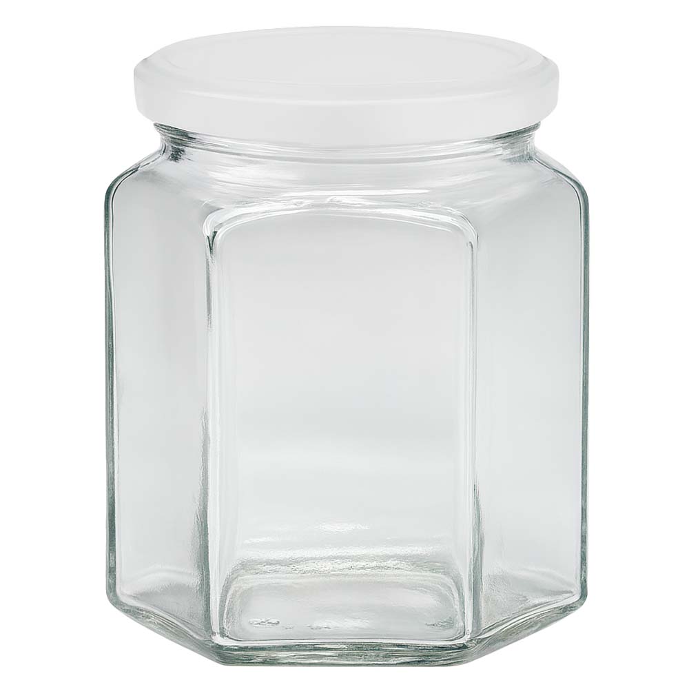 400 g honningglas med hvidt låg BasicSeal UNiTWIST