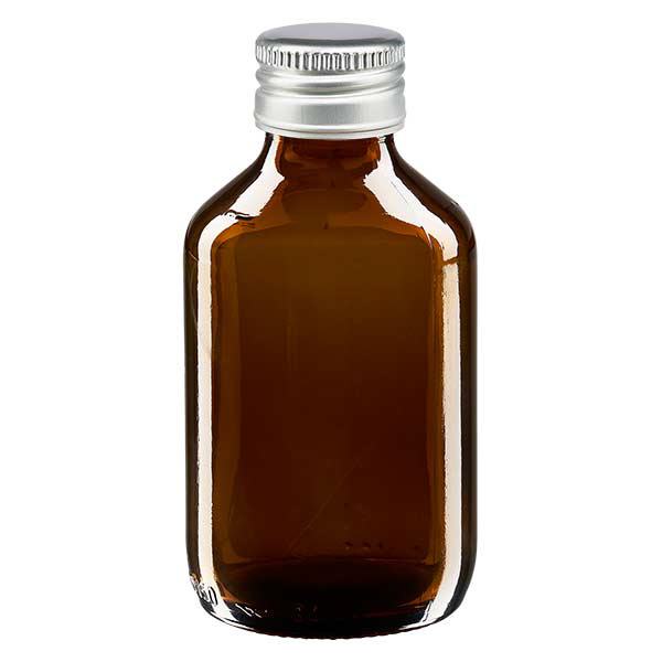 150 ml medicinflaske brun, med hætte af sølvfarvet aluminium ApoGlas. Farmaceutisk kvalitet fra EU-produktion. 28 mm (PP28) gevind. (sirup, let glasflaske) 150 ml medicinflaske brun, med hætte af sølvfarvet aluminium ApoGlas. Farmaceutisk kvalitet fra EU-produktion. 28 mm (PP28) gevind. (sirup, let glasflaske)