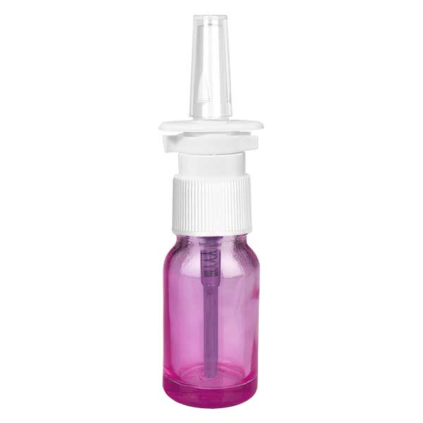 10 ml næsesprayflaske hvid/transparent standard PurpleLine. UT18/10