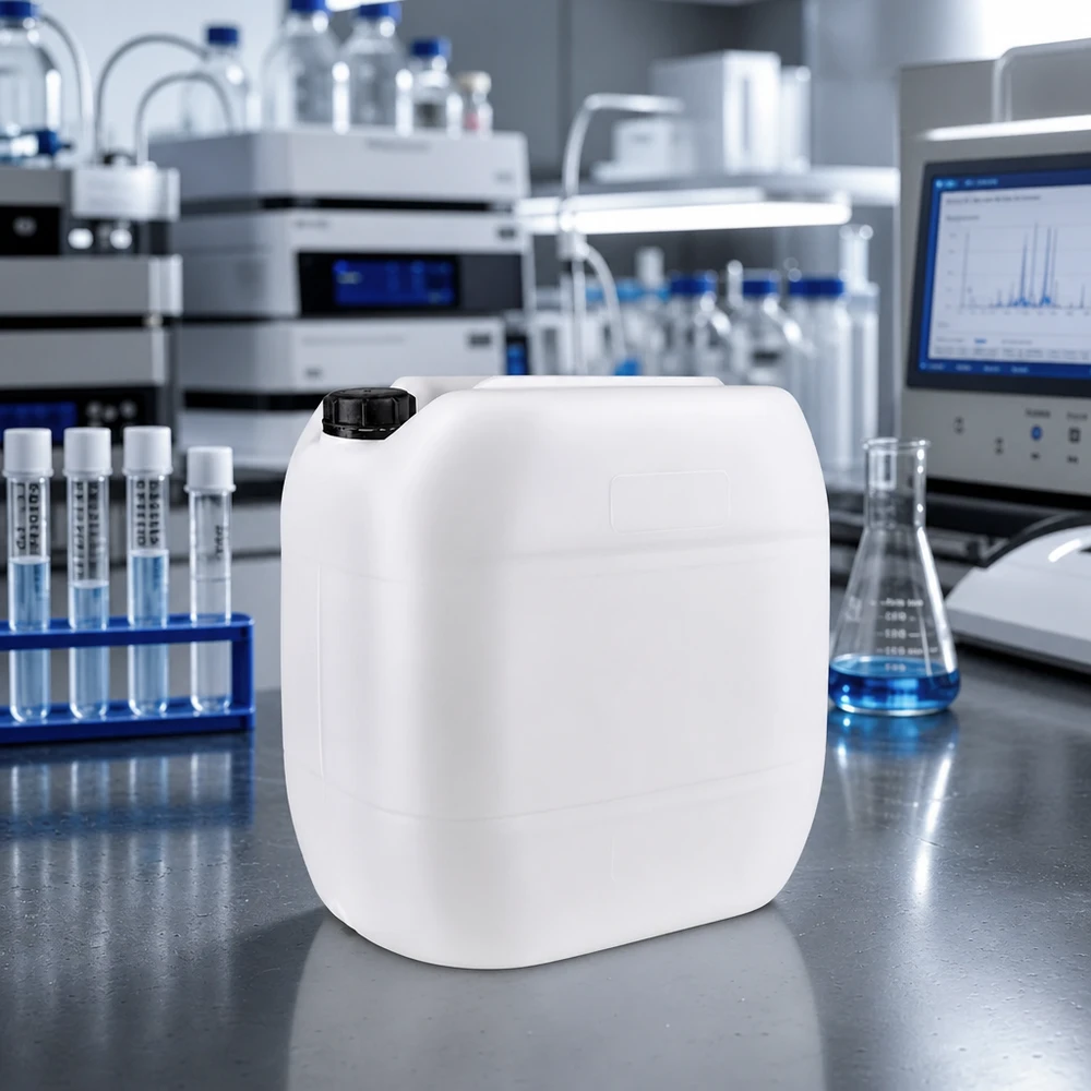 Beholder 30 liter med skruelåg OV Firkantet 30-liters dunk af HDPE-plast med OV-skruelåg til kemikalier