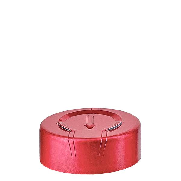 Flare cap 20,25 x 7,4 mm med fuld afrivning, rød Flare cap 20,25 x 7,4 mm med fuld afrivning, rød
