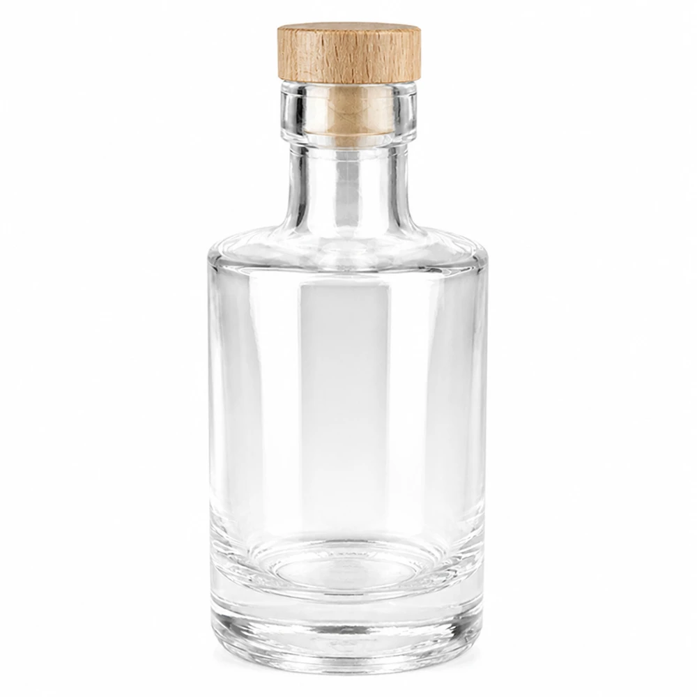 200 ml glasflaske Marie med træhåndtagskork UNiTWIST® 200 ml glasflaske Marie med træhåndtag kork UNiTWIST - klart glas, træprop, tom